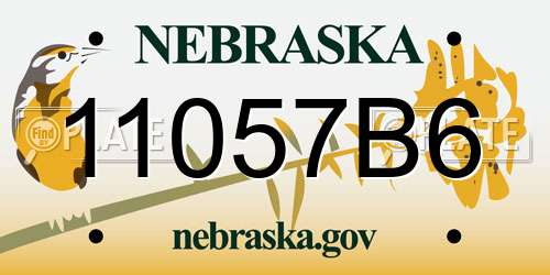 11057B6 Nebraska License Plate