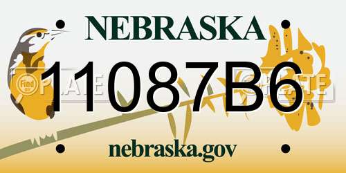 11087B6 Nebraska License Plate