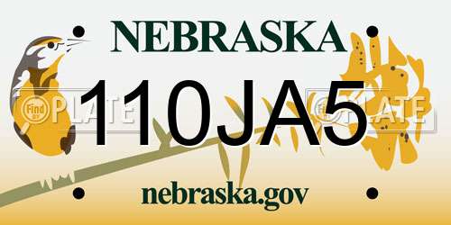 110JA5 Nebraska License Plate