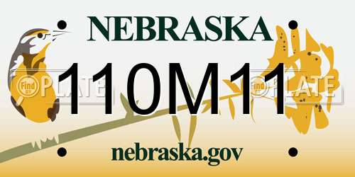 110M11 Nebraska License Plate