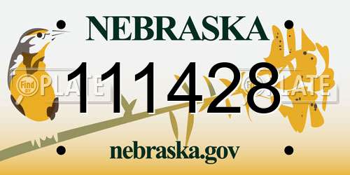 111428 Nebraska License Plate