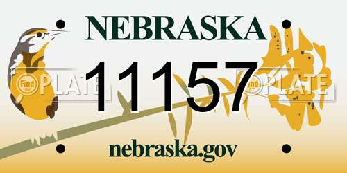 11157 Nebraska License Plate