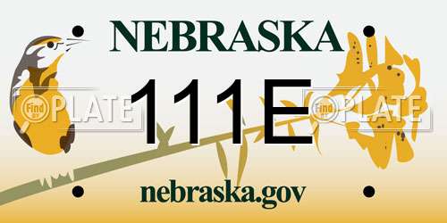 111E Nebraska License Plate
