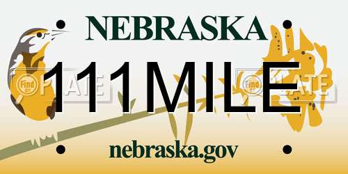 111MILE Nebraska License Plate