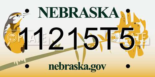 11215T5 Nebraska License Plate