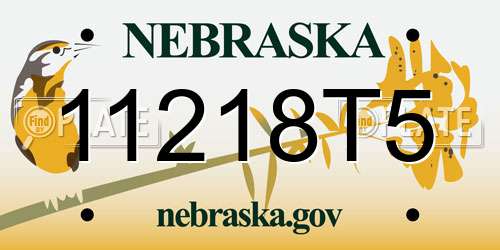 11218T5 Nebraska License Plate