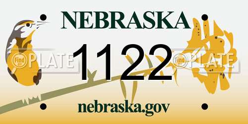 1122 Nebraska License Plate