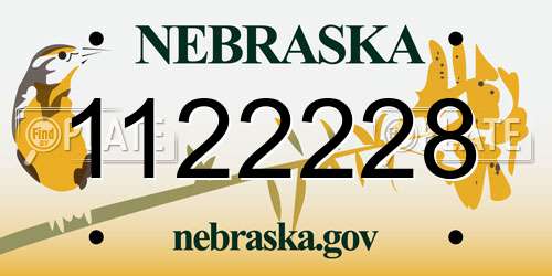 1122228 Nebraska License Plate