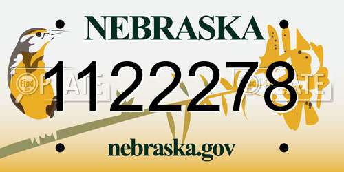 1122278 Nebraska License Plate