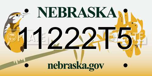 11222T5 Nebraska License Plate
