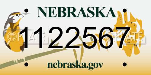 1122567 Nebraska License Plate