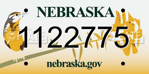 1122775 Nebraska License Plate
