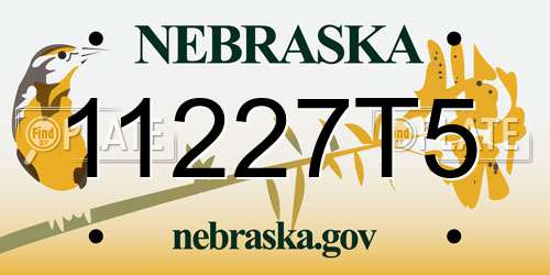 11227T5 Nebraska License Plate