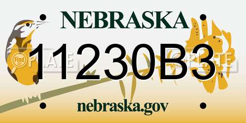11230B3 Nebraska License Plate
