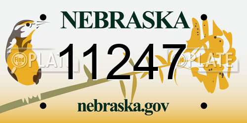 11247 Nebraska License Plate