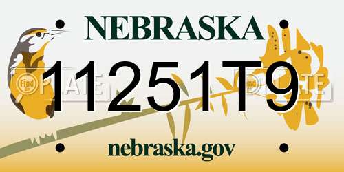11251T9 Nebraska License Plate