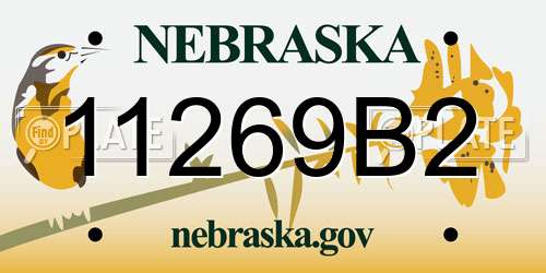 11269B2 Nebraska License Plate