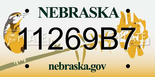 11269B7 Nebraska License Plate