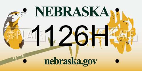 1126H Nebraska License Plate