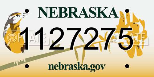 1127275 Nebraska License Plate