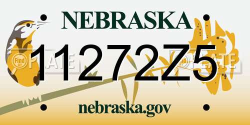 11272Z5 Nebraska License Plate