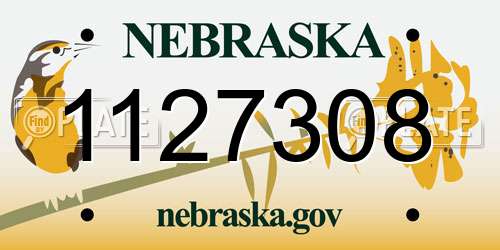 1127308 Nebraska License Plate