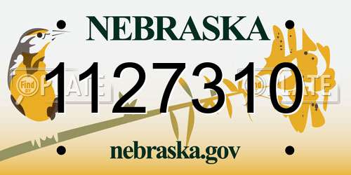 1127310 Nebraska License Plate
