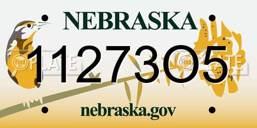 11273O5 Nebraska License Plate