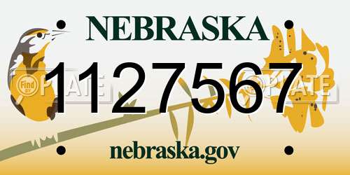 1127567 Nebraska License Plate