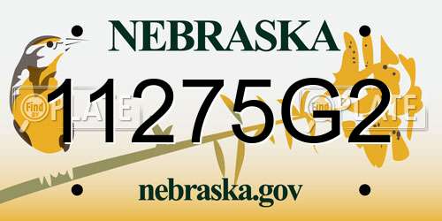 11275G2 Nebraska License Plate