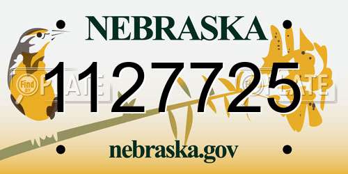 1127725 Nebraska License Plate
