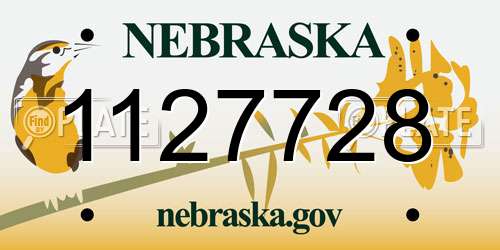 1127728 Nebraska License Plate