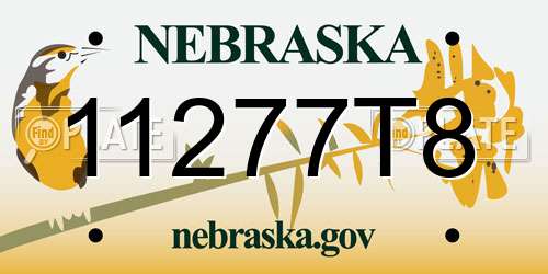 11277T8 Nebraska License Plate