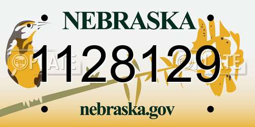 1128129 Nebraska License Plate