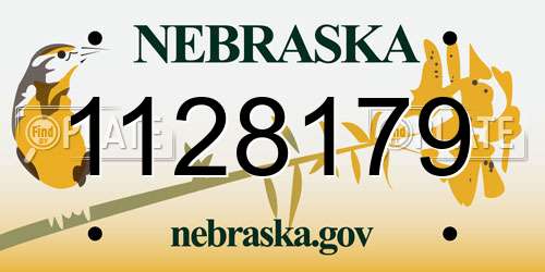 1128179 Nebraska License Plate
