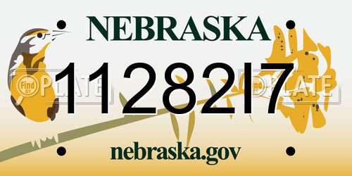 11282I7 Nebraska License Plate