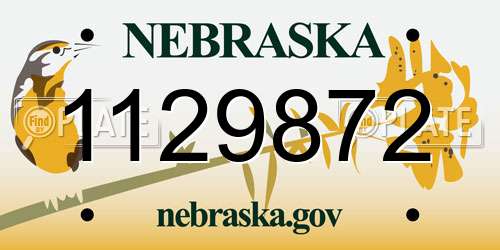 1129872 Nebraska License Plate