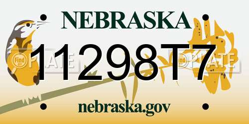 11298T7 Nebraska License Plate