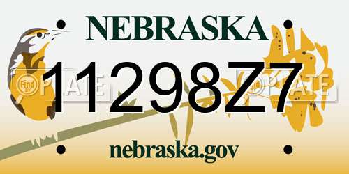 11298Z7 Nebraska License Plate