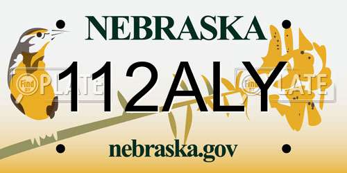 112ALY Nebraska License Plate