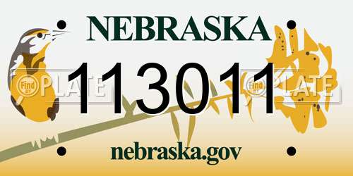 113011 Nebraska License Plate