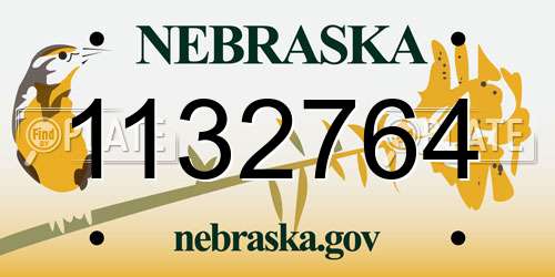 1132764 Nebraska License Plate