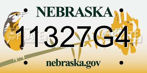 11327G4 Nebraska License Plate