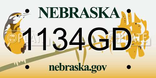 1134GD Nebraska License Plate