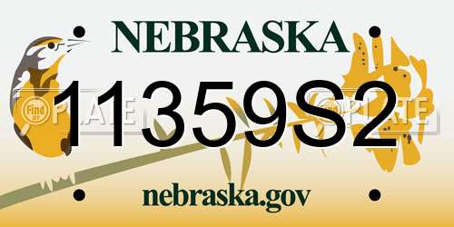 11359S2 Nebraska License Plate