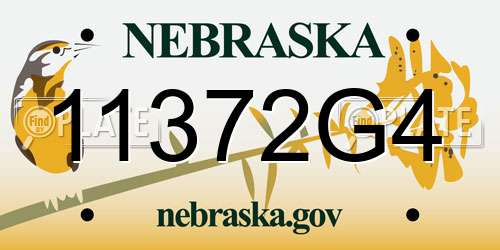 11372G4 Nebraska License Plate