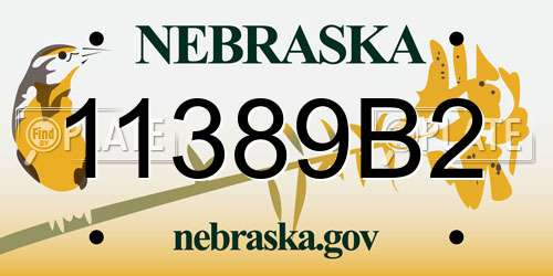 11389B2 Nebraska License Plate