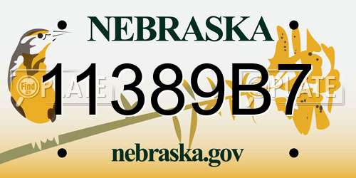 11389B7 Nebraska License Plate