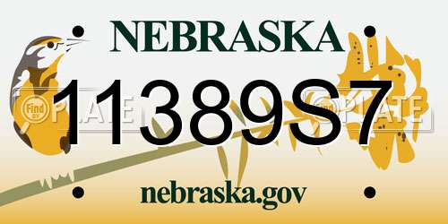 11389S7 Nebraska License Plate