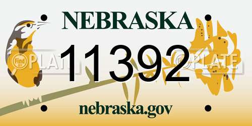 11392 Nebraska License Plate